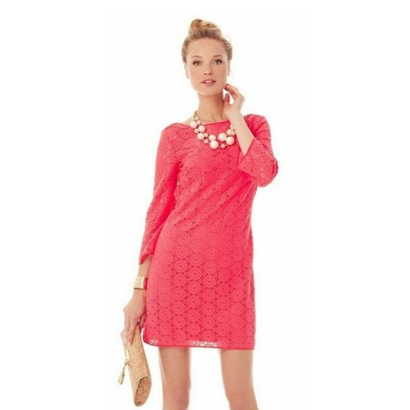 Lilly Pulitzer Dresses & Skirts - NWT Lilly Pulitzer Coral Topanga Lace Dress - Sz S